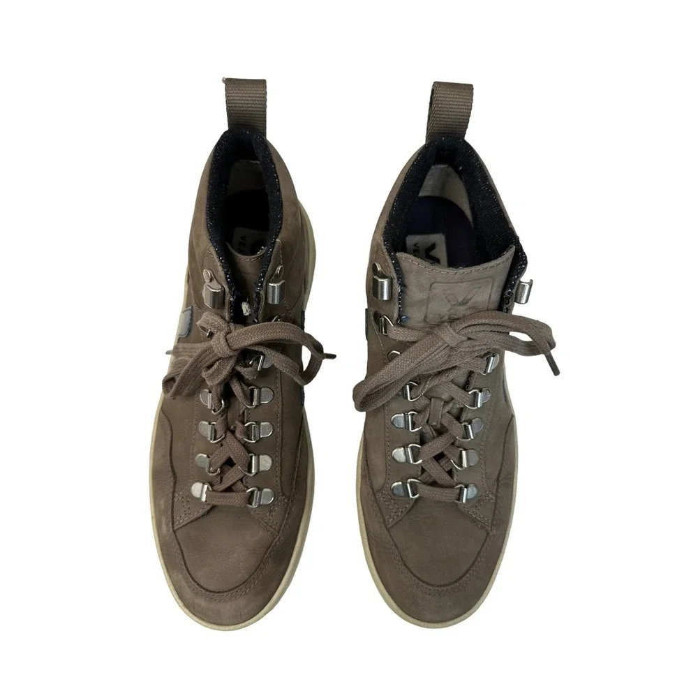 Veja Roraima Brown‎ Nubuck Leather High Top Sneakers Mens 7 Womens 9